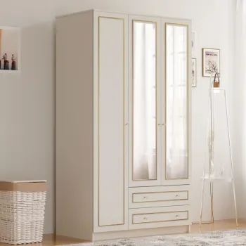 Dulap pentru haine, Rabi, Rb-077-01, 105x180x52 cm, Alb mat 8934 imagine