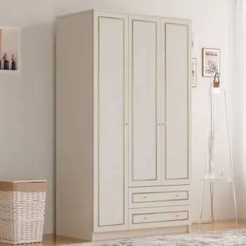 Dulap pentru haine, Rabi, Rb-077, 105x210x52 cm, Alb mat aba6 imagine