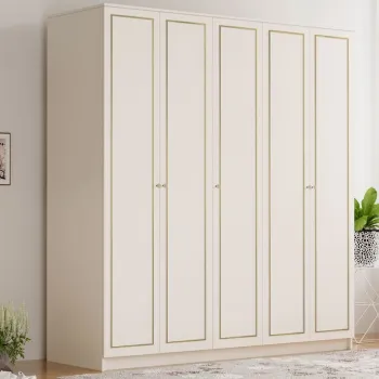 Dulap pentru haine, Rabi, Rb-083, 175x210x52 cm, Alb mat 45d1 imagine