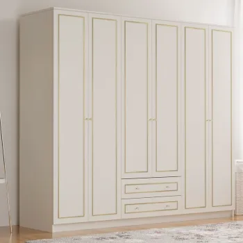 Dulap pentru haine, Rabi, Rb-085, 210x210x52 cm, Alb mat 11cc imagine