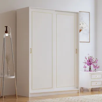 Dulap pentru haine, Rabi, Rb-093, 140x190x56 cm, Alb mat 18e5 imagine