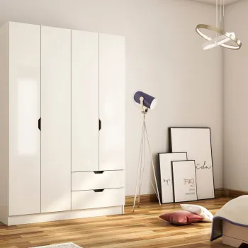 Dulap pentru haine, Rabi, Rb-156, 120x180x45 cm, Alb mat 8e02 imagine