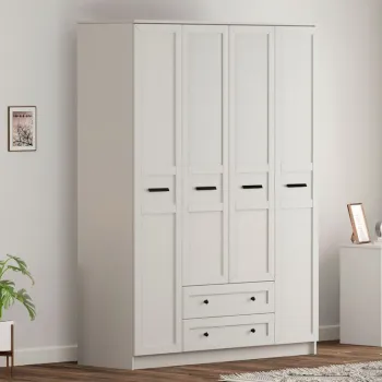 Dulap pentru haine, Rabi, Rb-168-01-001, 140x210x52 cm, Alb mat 1b06 imagine