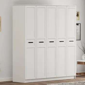Dulap pentru haine, Rabi, Rb-168-01-004, 175x184x52 cm, Alb mat 2b5f imagine