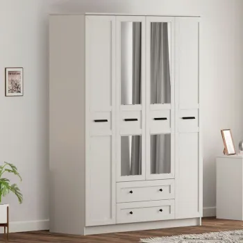 Dulap pentru haine, Rabi, Rb-168-01-010, 140x184x52 cm, Alb mat ac25 imagine