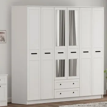 Dulap pentru haine, Rabi, Rb-168-01-012, 210x184x52 cm, Alb mat 7467 imagine