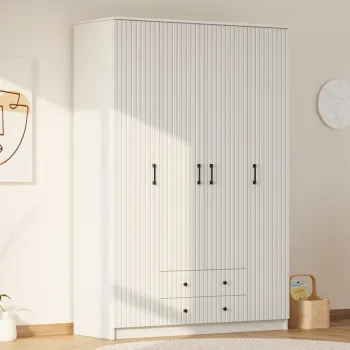 Dulap pentru haine, Rabi, Rb-185-02, 140x184x52 cm, Alb mat 82cb imagine