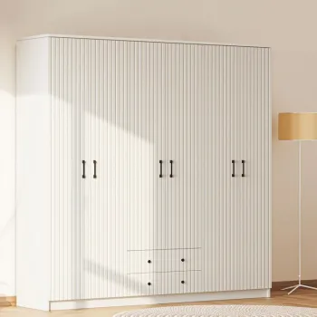 Dulap pentru haine, Rabi, Rb-185-06, 210x184x52 cm, Alb mat e6c5 imagine