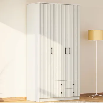 Dulap pentru haine, Rabi, Rb-185, 105x184x52 cm, Alb mat a9a4 imagine