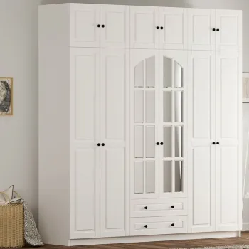 Dulap pentru haine, Rabi, Rb-185-16, 210x240x52 cm, Alb mat b35f imagine