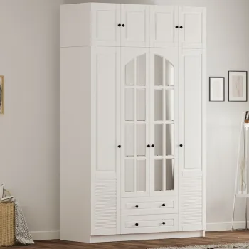 Dulap pentru haine, Rabi, Rb-185-17, 140x210x52 cm, Alb mat 8e89 imagine