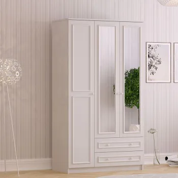 Dulap pentru haine, Rabi, Rb-186, 105x182x52 cm, Alb mat 9db8 imagine