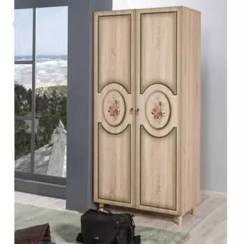 Dulap pentru haine Stil 421, Vella, 90x52x192 cm, multicolor e599 imagine