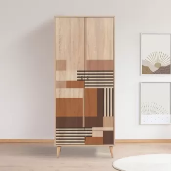 Dulap pentru haine, Vella, City Colorblock, 80 x 190 x 45 cm, pal melaminat, multicolor 4fa5 imagine
