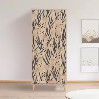 Dulap pentru haine, Vella, City Daisy, 80 x 190 x 45 cm, pal melaminat, multicolor 953f imagine
