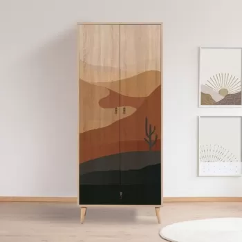 Dulap pentru haine, Vella, City Desert, 80 x 190 x 45 cm, pal melaminat, multicolor c72e imagine