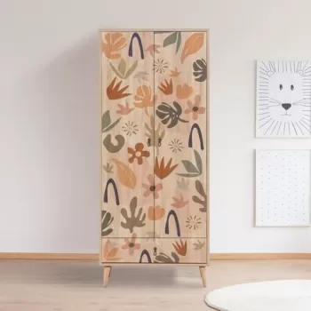 Dulap pentru haine, Vella, City Leaf, 80 x 190 x 45 cm, pal melaminat, multicolor e3be imagine