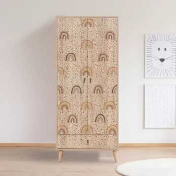 Dulap pentru haine, Vella, City Rainbow, 80 x 190 x 45 cm, pal melaminat, multicolor c0ae imagine