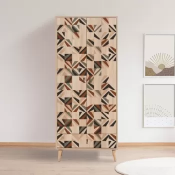 Dulap pentru haine, Vella, City Triangle, 80 x 190 x 45 cm, pal melaminat, multicolor a921 imagine