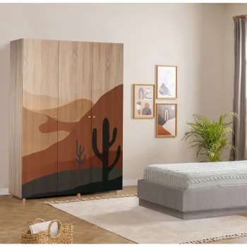 Dulap pentru haine, Vella, Lena 3 -905, 135x192x52 cm, PAL, Sonomo 6c1f imagine