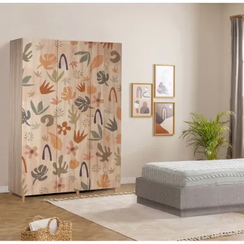 Dulap pentru haine, Vella, Lena 3 -906, 135x192x52 cm, PAL, Sonomo 517c imagine