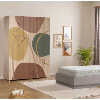 Dulap pentru haine, Vella, Lena 3 -911, 135x192x52 cm, PAL, Sonomo 7260 imagine