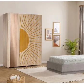 Dulap pentru haine, Vella, Lena 3 -971, 135x192x52 cm, PAL, Sonomo 61e5 imagine