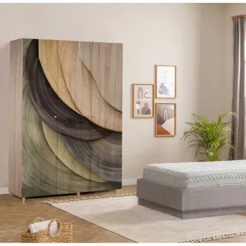 Dulap pentru haine, Vella, Lena 3 -977, 135x192x52 cm, PAL, Sonomo 6e00 imagine