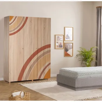 Dulap pentru haine, Vella, Lena 3 -978, 135x192x52 cm, PAL, Sonomo 523c imagine