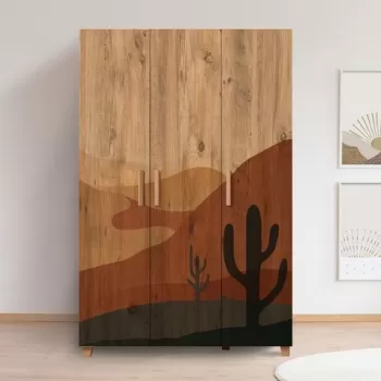 Dulap pentru haine, Vella, Leva Desert, 120 x 189 x 48 cm, pal melaminat, multicolor 8894 imagine