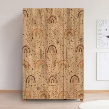 Dulap pentru haine, Vella, Leva Rainbow, 120 x 189 x 48 cm, pal melaminat, multicolor 8204 imagine