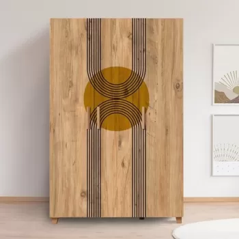 Dulap pentru haine, Vella, Leva Sun, 120 x 189 x 48 cm, pal melaminat, multicolor 8c3f imagine