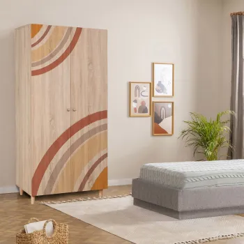 Dulap pentru haine, Vella, Lidya 2 -978, 90x192x52 cm, PAL, Sonomo 1609 imagine