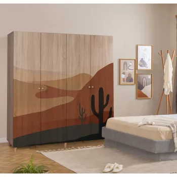 Dulap pentru haine, Vella, Loni 4 -905, 180x192x52 cm, PAL, Sonomo c0f7 imagine