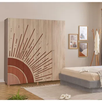 Dulap pentru haine, Vella, Loni 4 -970, 180x192x52 cm, PAL, Sonomo 10d2 imagine