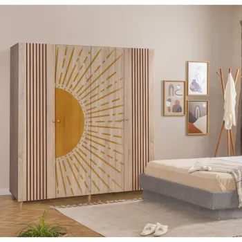 Dulap pentru haine, Vella, Loni 4 -971, 180x192x52 cm, PAL, Sonomo 94b1 imagine