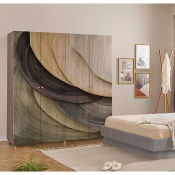 Dulap pentru haine, Vella, Loni 4 -977, 180x192x52 cm, PAL, Sonomo a3ca imagine