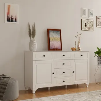 Dulap, Rabi, Rb-025-01, 130x87x43 cm, Alb mat 6cd4 imagine