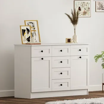 Dulap, Rabi, Rb-168-04-001, 130x85x43 cm, Alb mat e8da imagine