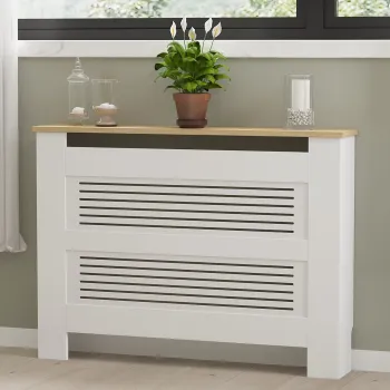 Dulap radiator, Puqa Design, Termora, 112x82x30 cm, PAL, Stejar Safir / Alb af7d imagine