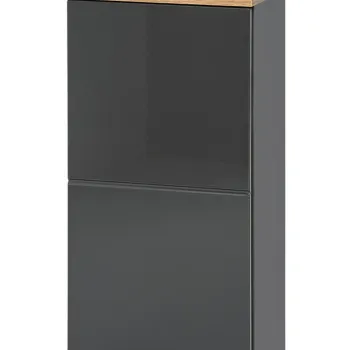 Dulap suspendat cu 1 usa, Bali Grafit, Comad, 35x20x70 cm, MDF/PAL laminat, gri lucios/gri e833 imagine