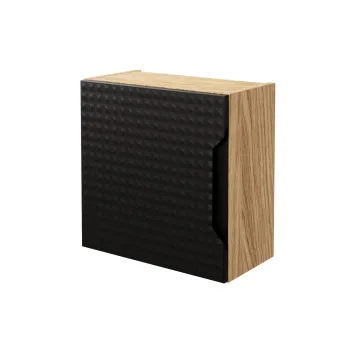 Dulap suspendat cu 1 usa, Luxor Black, Comad, 35x19x35 cm, MDF/PAL laminat, negru mat/stejar 4604 imagine