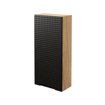 Dulap suspendat cu 1 usa, Luxor Black, Comad, 35x19x75 cm, MDF/PAL laminat, negru mat/stejar cfec imagine