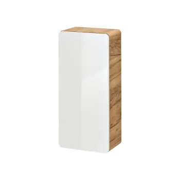 Dulapior cu 1 usa, cu fixare pe perete , Aruba White, Comad, 35x22x75 cm, MDF/PAL laminat, alb lucios/stejar craft gold 633b imagine