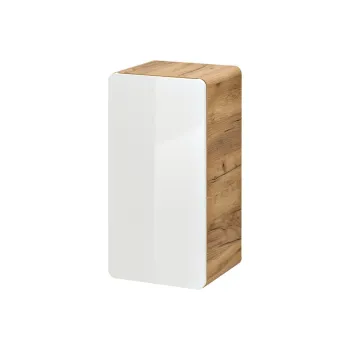 Dulapior cu 1 usa, cu fixare pe perete , Aruba White, Comad, 35x32x68 cm, MDF/PAL laminat, alb lucios/stejar craft gold d7e3 imagine