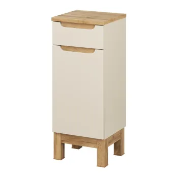 Dulapior cu 1 usa si 1 sertar, Bali Cashmere, Comad, 35x33x87 cm, MDF/PAL laminat, casmir mat 66e9 imagine