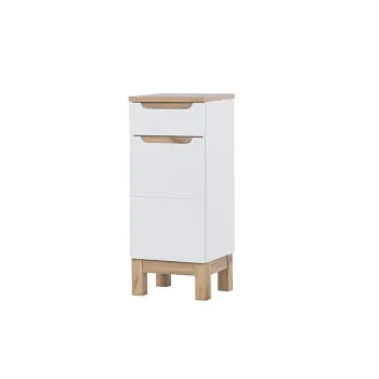 Dulapior cu 1 usa si 1 sertar, Bali White, Comad, 35x33x86 cm, MDF/PAL laminat, alb lucios/alb mat 1b2c imagine