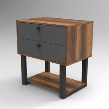 Dulapior, Locelso, MN03, 80x85x52 cm, Nuc / Antracit bd5c imagine