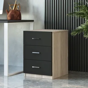 Dulapior, Locelso, Vario C, 44.5x61.8x46.6 cm, Stejar / Negru 16ef imagine