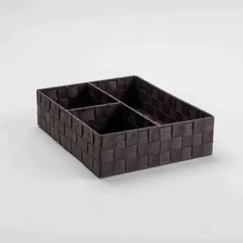 Organizator dulap cu 3 compartimente, Compactor, 32 x 25 x 8 cm, textil, maro inchis 05dc imagine